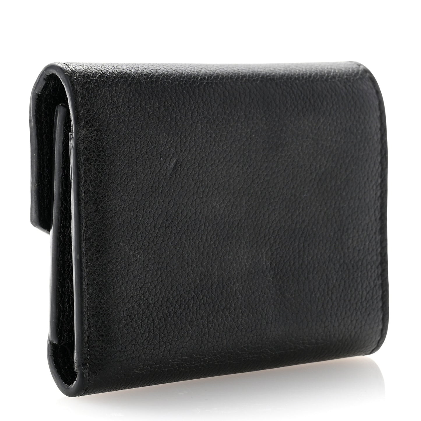 Soft Calfskin My Lockme Compact Wallet Black