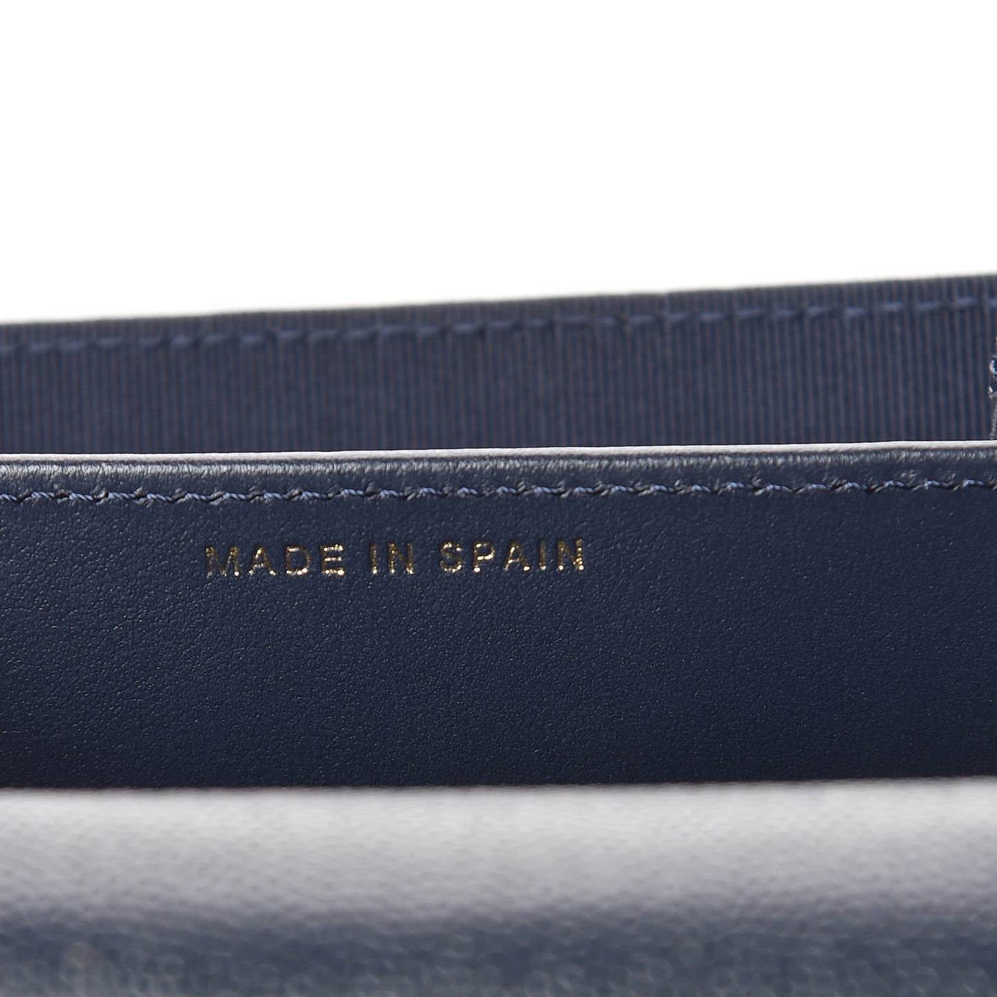Caviar Quilted Flap Card Holder Wallet Navy