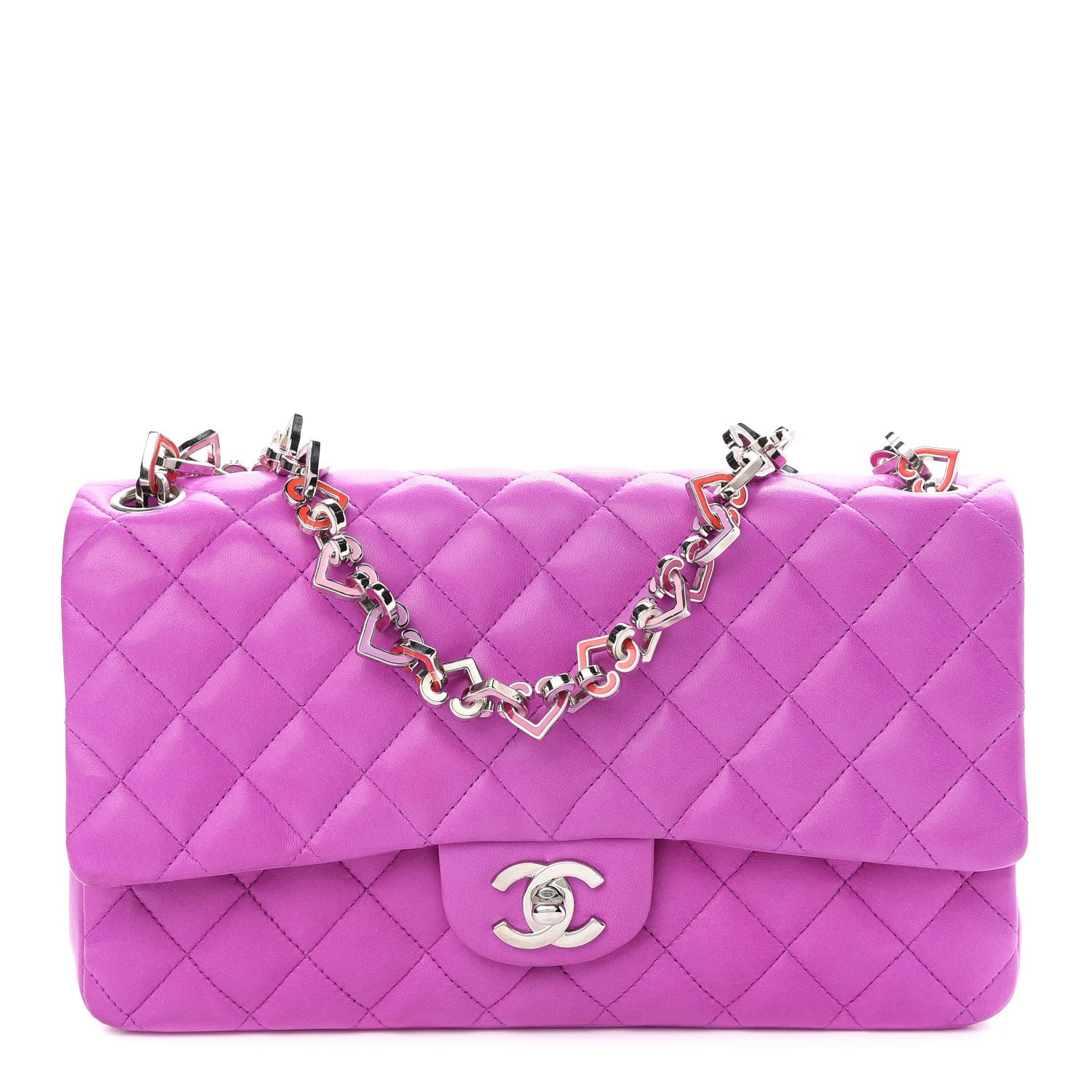 Chanel Lambskin Heart Valentine Medium Flap Fuchsia 1 of 9