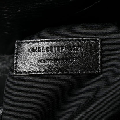 Saint Laurent Crinkled Calfskin Shearling Monogram Medium Niki Chain Satchel Black 8 of 11