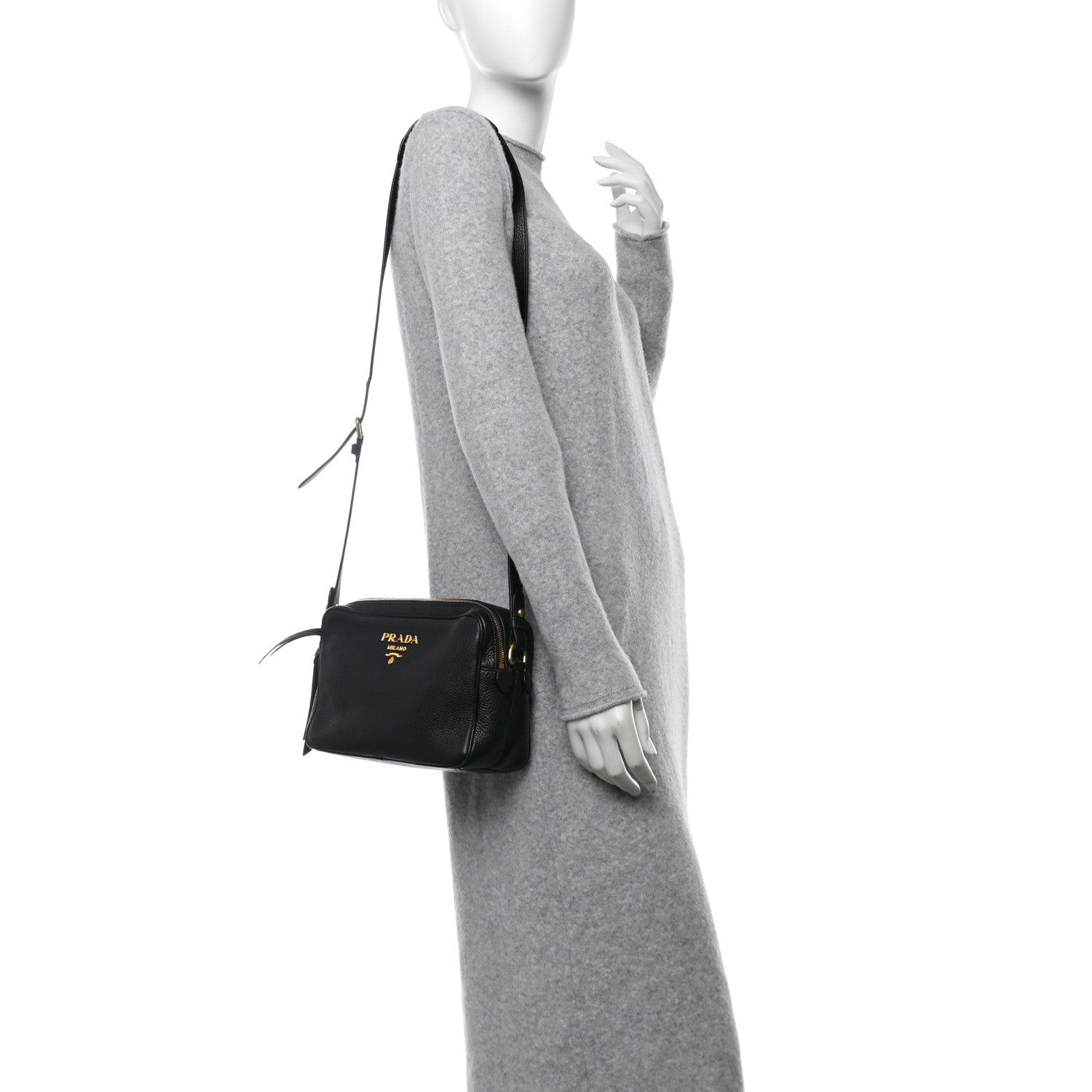 Prada Vitello Phenix Camera Bag Black 2 of 12