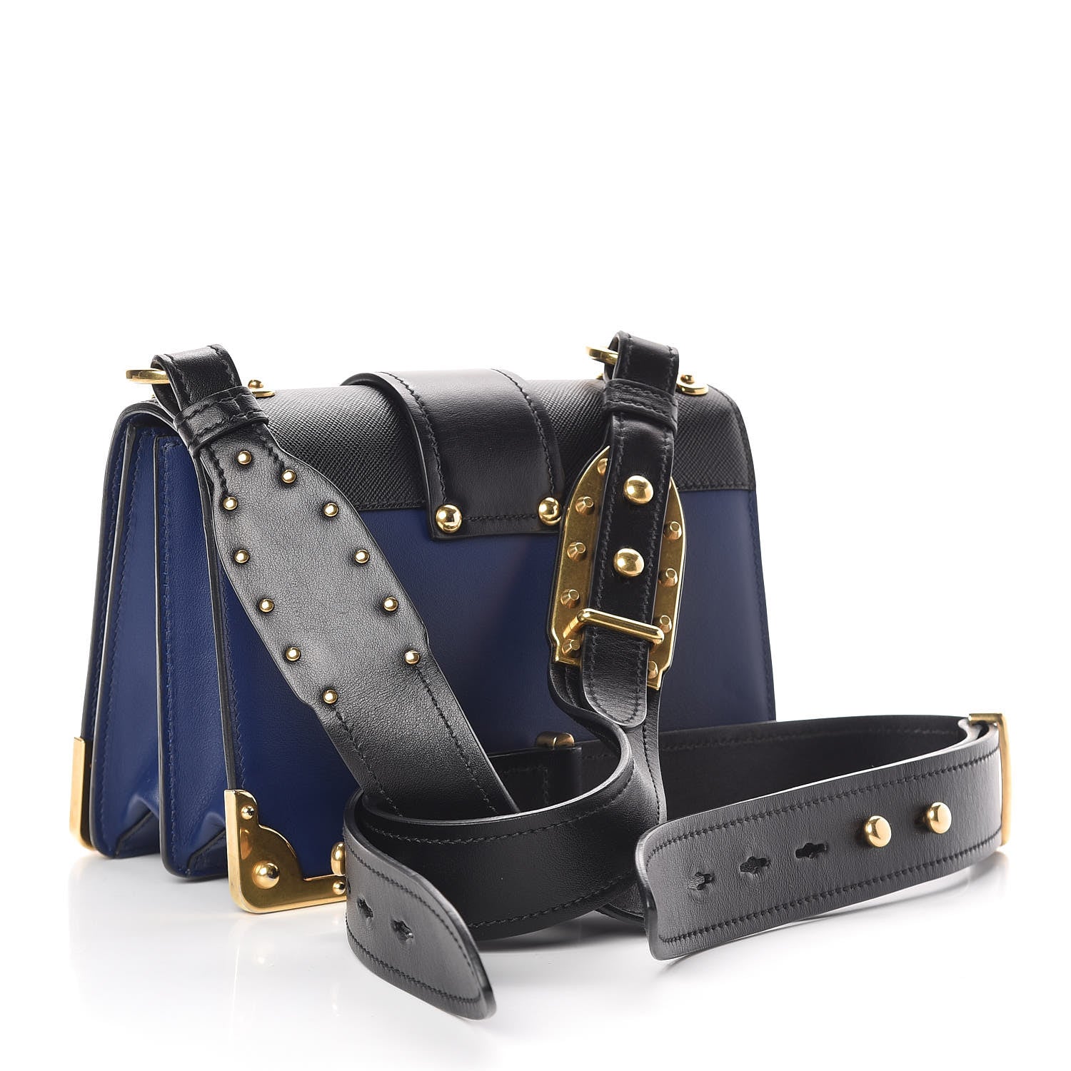 Prada City Calf Saffiano Cahier Bag Inchiostro Black 3 of 9