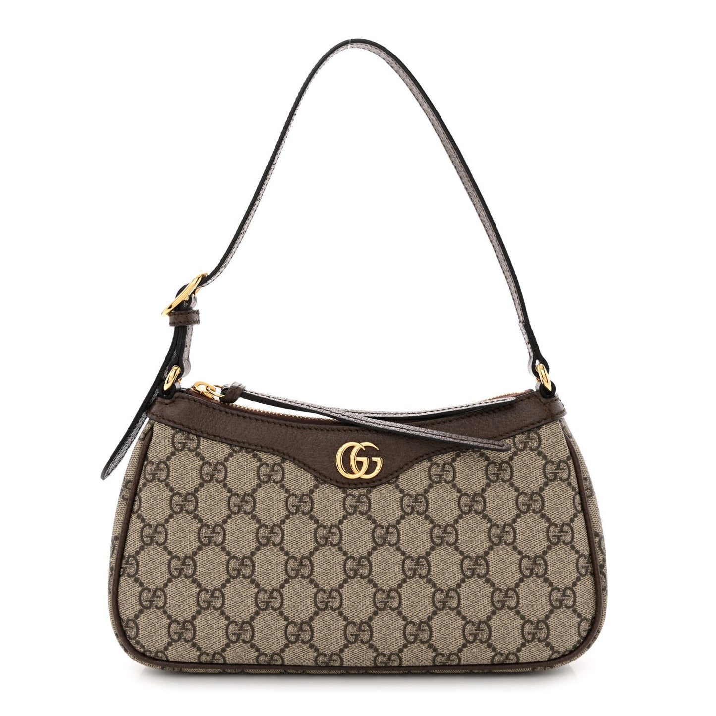 GG Supreme Monogram Textured Dollar Calfskin Small Ophidia Hobo Beige Ebony New Acero