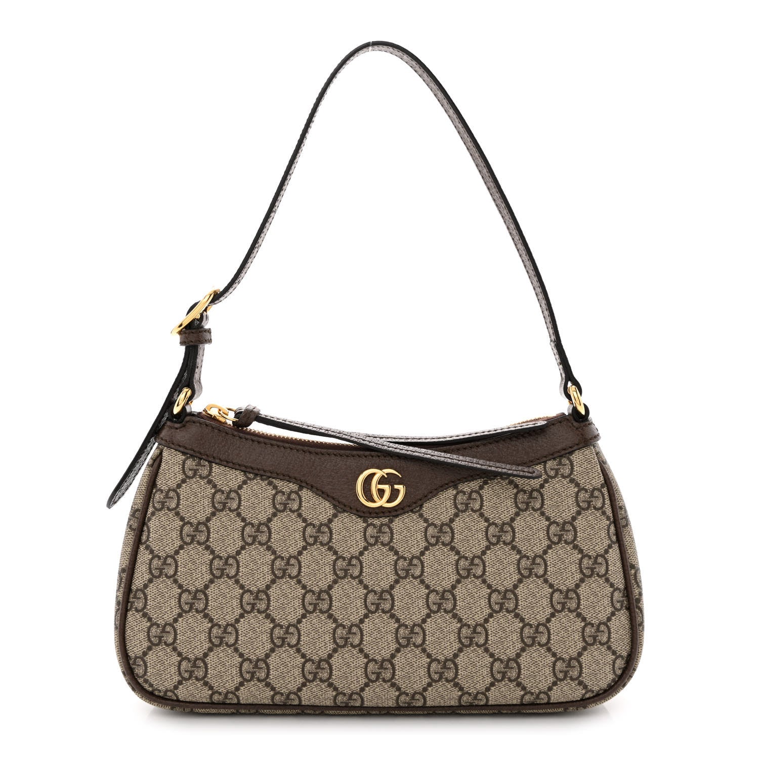 Gucci GG Supreme Monogram Textured Dollar Calfskin Small Ophidia Hobo Beige Ebony New Acero 1 of 11