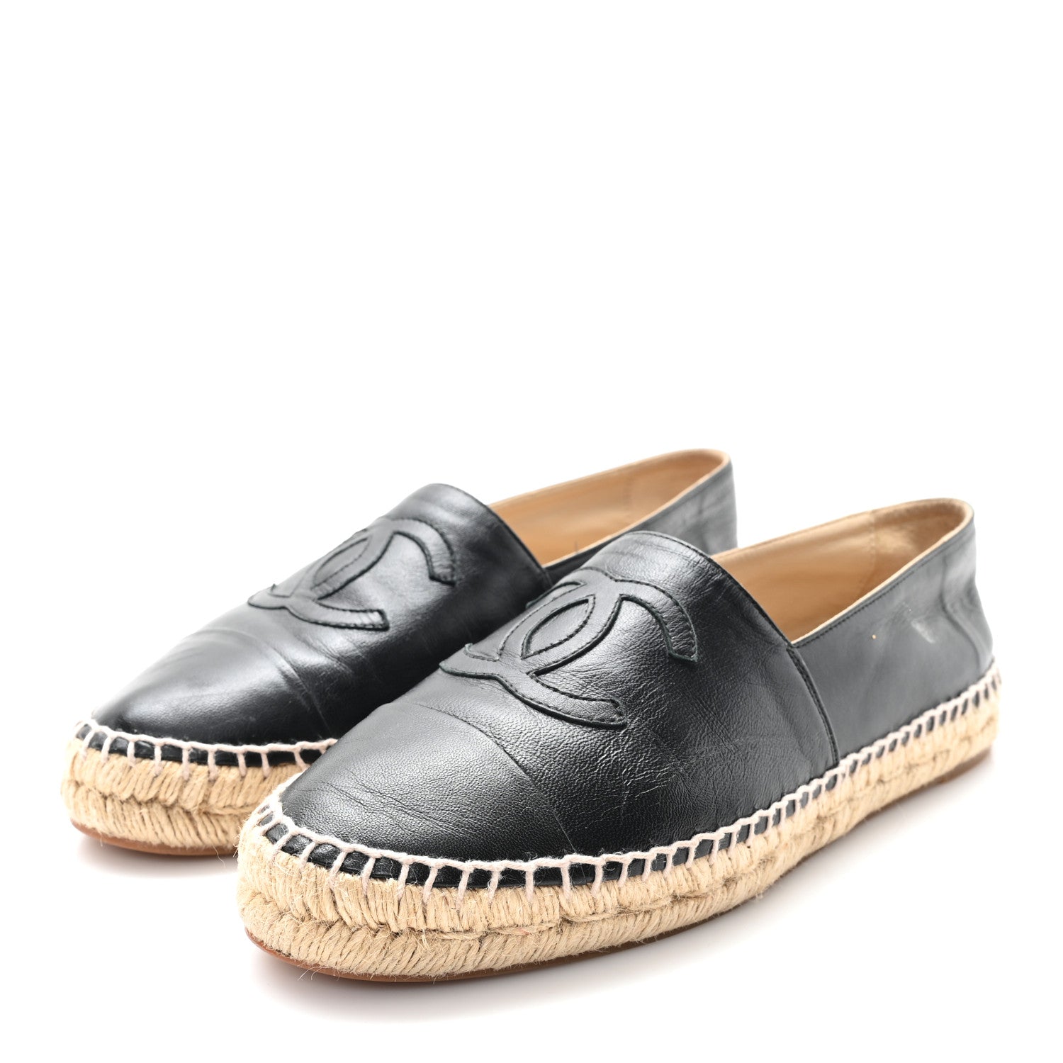 Chanel Lambskin CC Espadrilles 40 Black 4 of 10