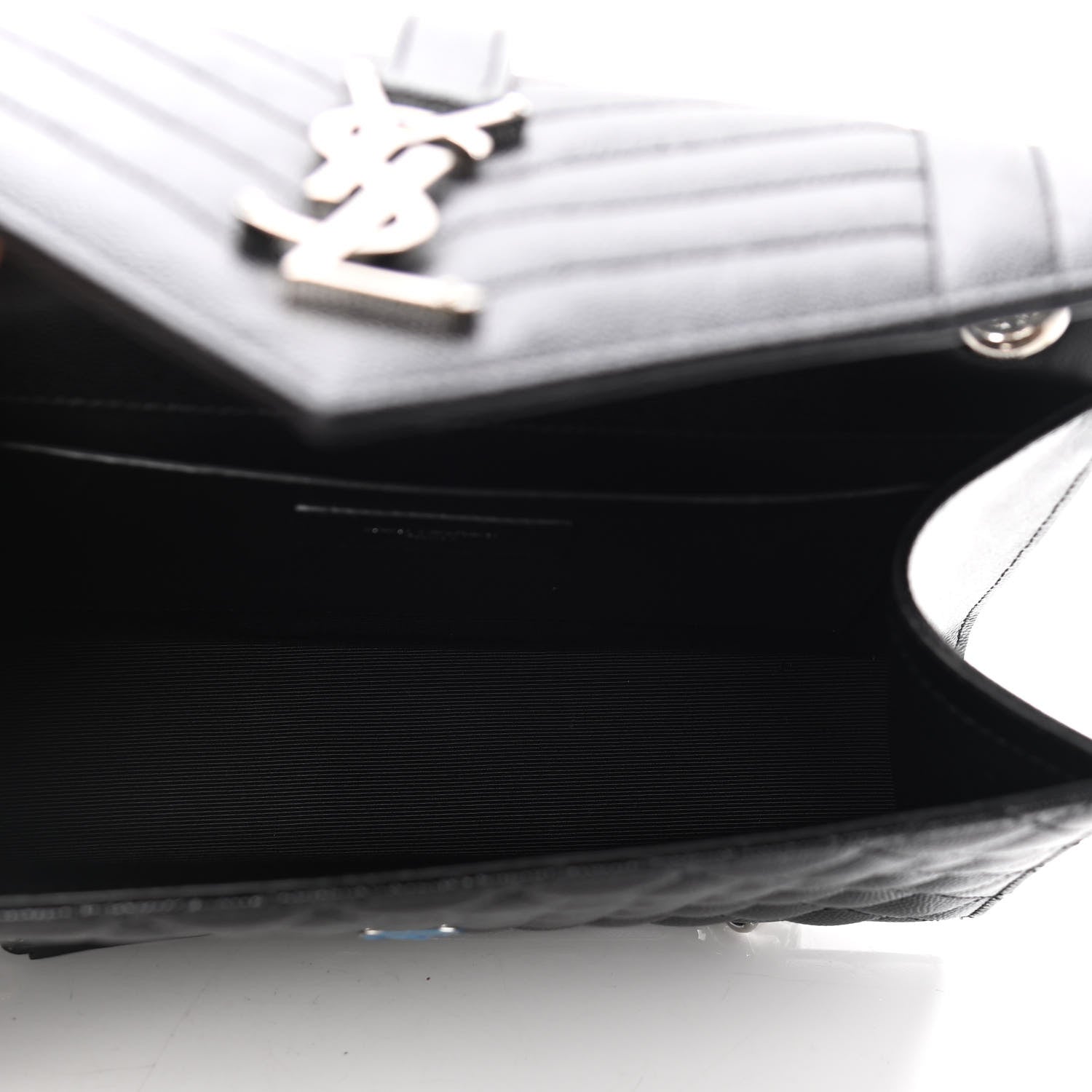 Saint Laurent Grain De Poudre Textured Mixed Matelasse Triquilt Medium Monogram Satchel Black 5 of 11