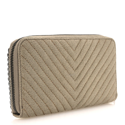 Stella McCartney Shaggy Deer Chevron Zip Wallet Light Khaki 3 of 6