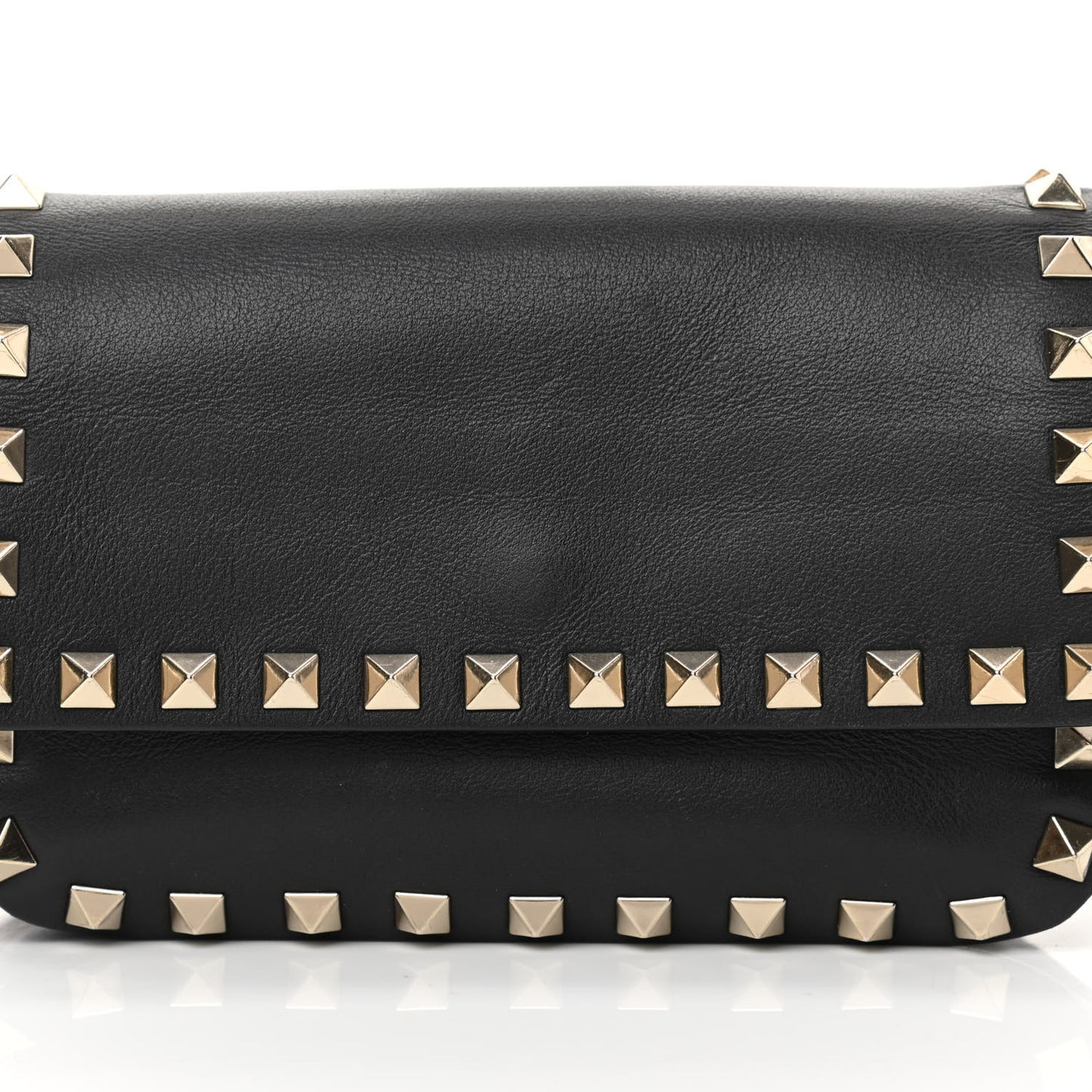 Calfskin Rockstud Belt Bag Black
