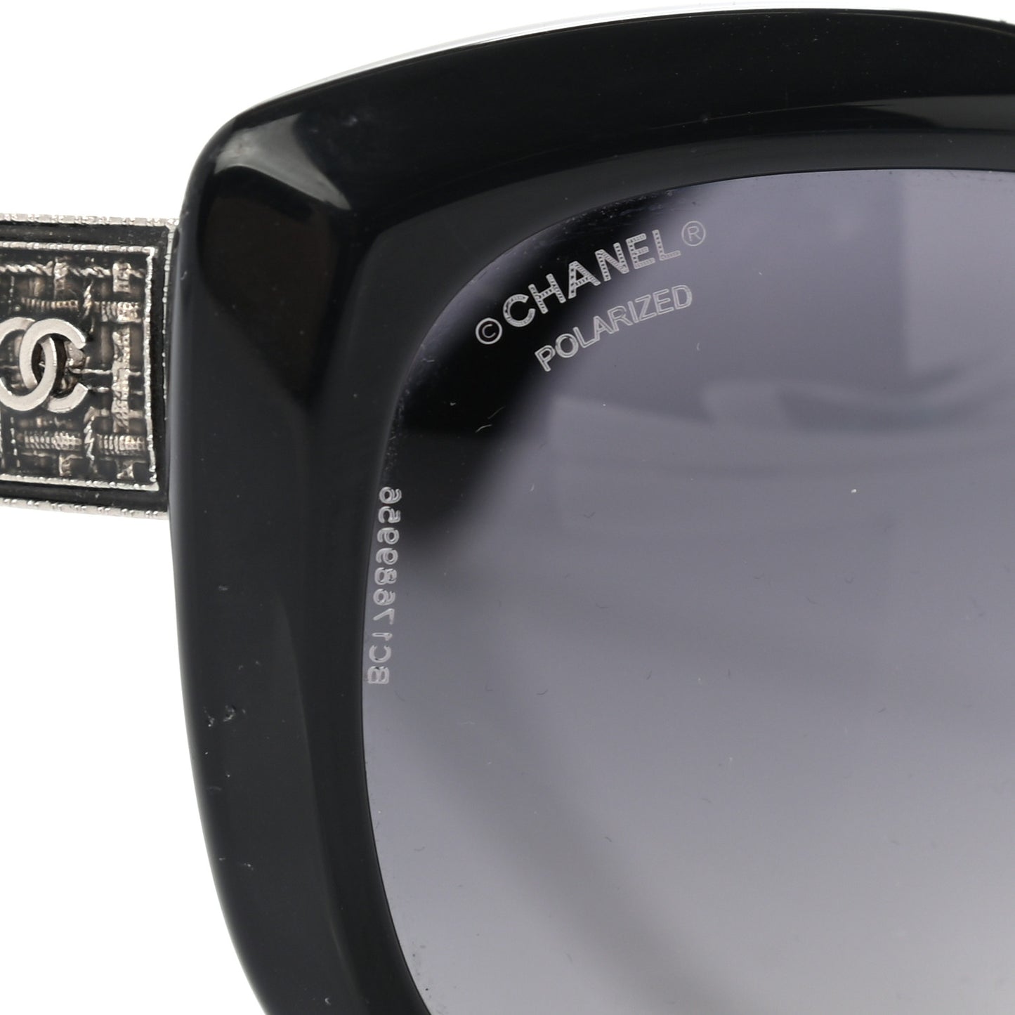Acetate Tweed Effect CC Sunglasses Black