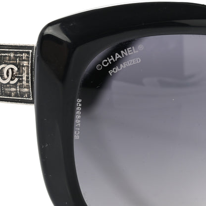 Chanel Acetate Tweed Effect CC Sunglasses Black 8 of 8