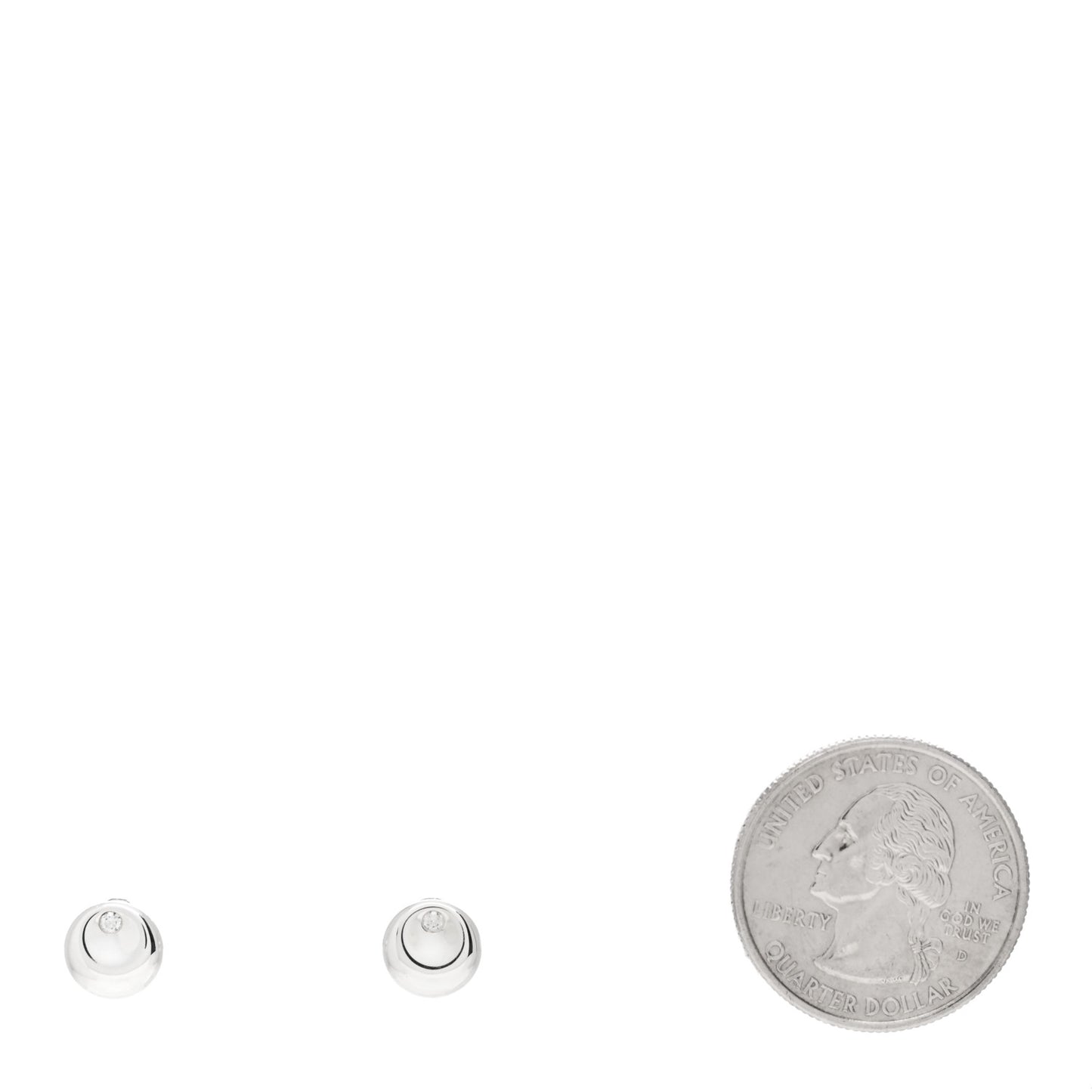Sterling Silver Diamond Elsa Peretti Round Disc Earrings