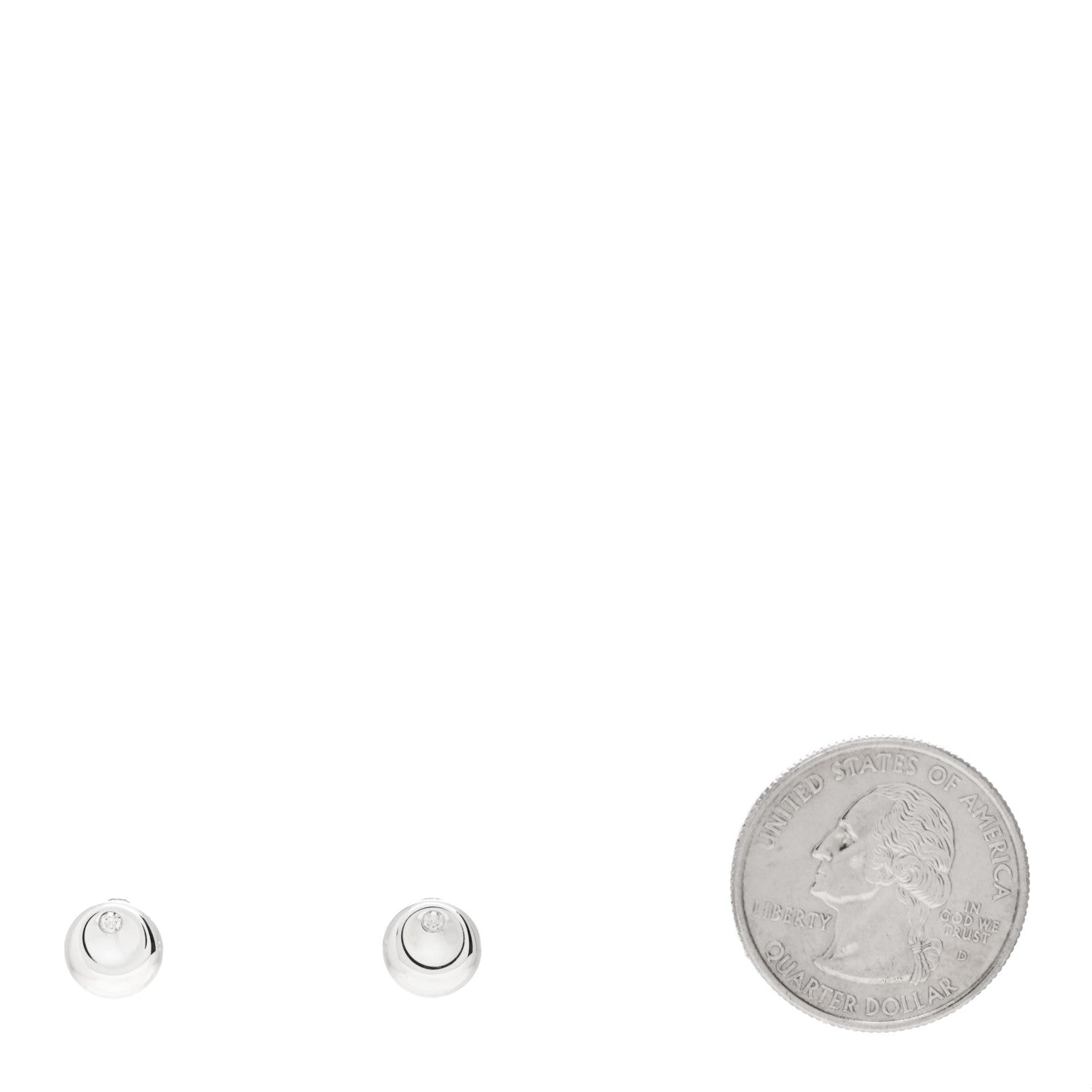 Tiffany Sterling Silver Diamond Elsa Peretti Round Disc Earrings 2 of 4