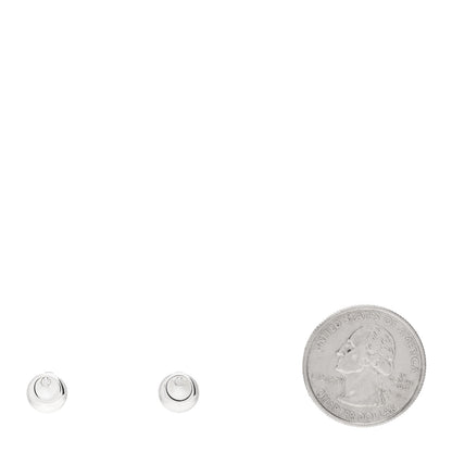 Tiffany Sterling Silver Diamond Elsa Peretti Round Disc Earrings 2 of 4