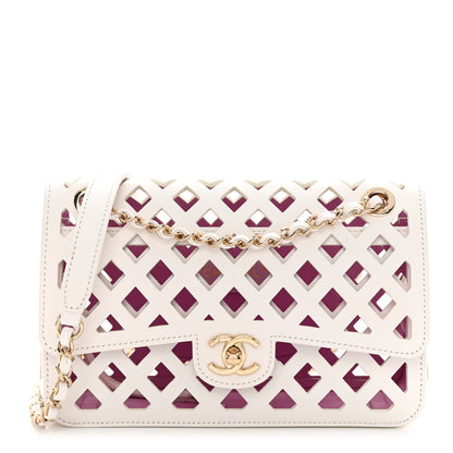 Chanel Lambskin Small Sea Through Flap White Multicolor 3 of 11
