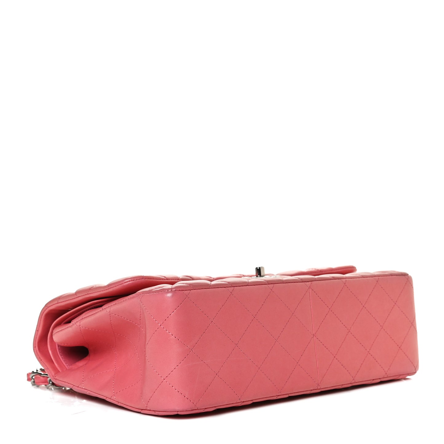 Lambskin Quilted Jumbo Double Flap Pink