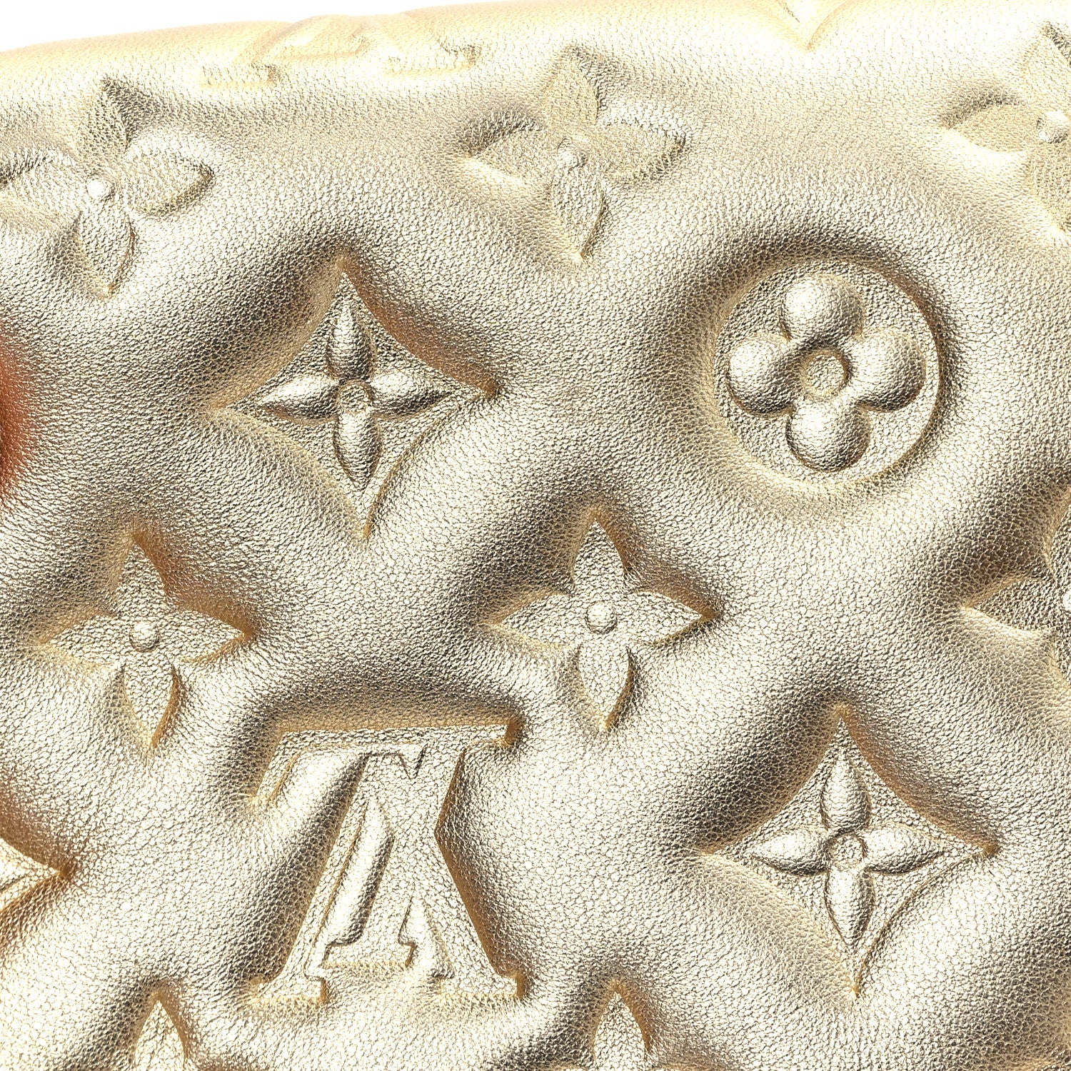 Louis Vuitton Metallic Lambskin Embossed Monogram Pochette Coussin Gold 11 of 12