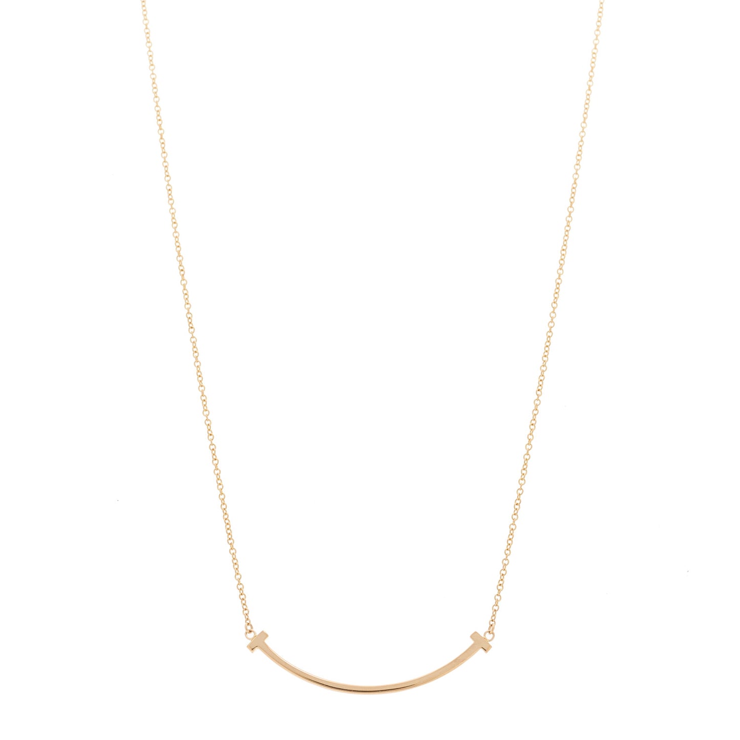 18K Rose Gold Small T Smile Pendant Necklace