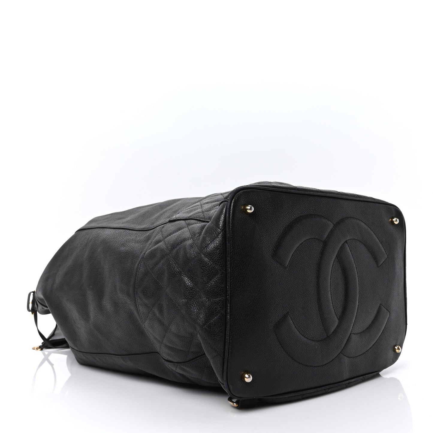 Caviar Quilted Drawstring Backpack Black