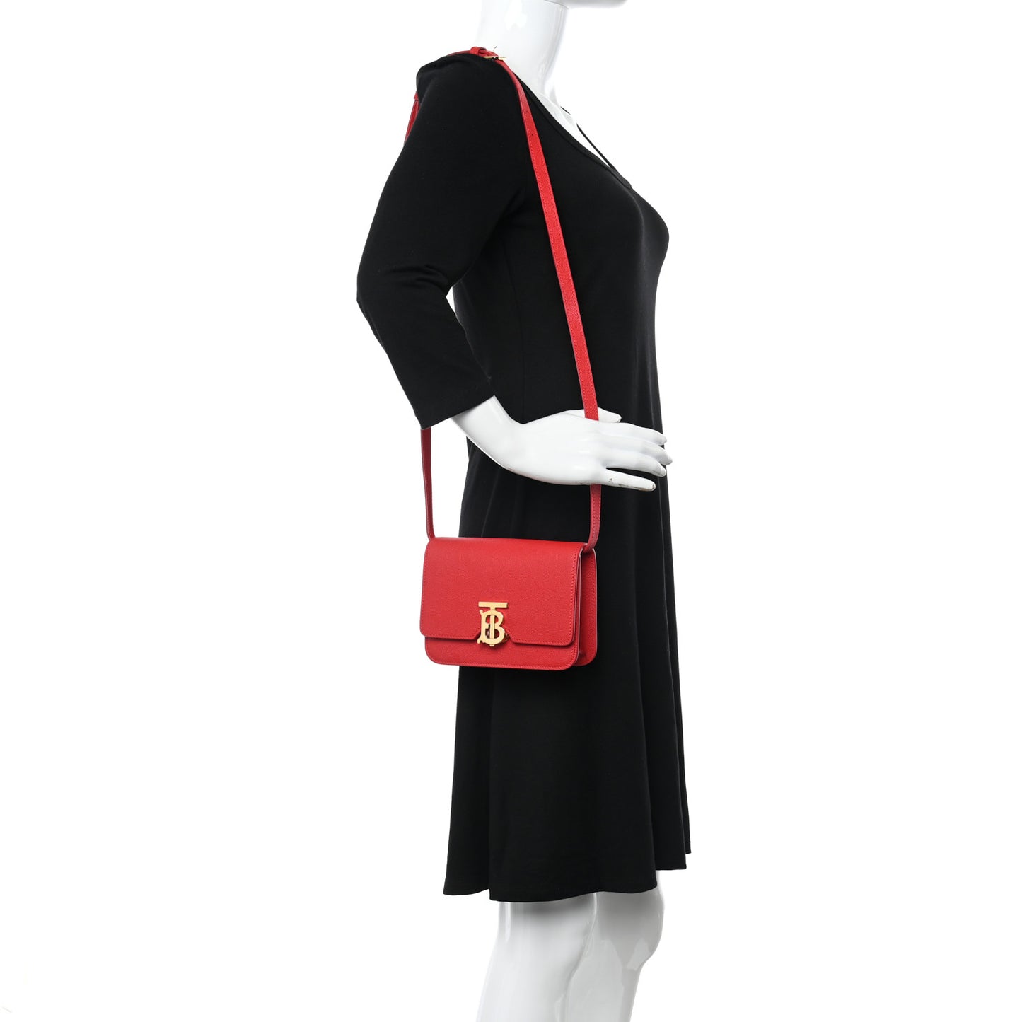 Grained Calfskin Mini TB Bag Bright Red