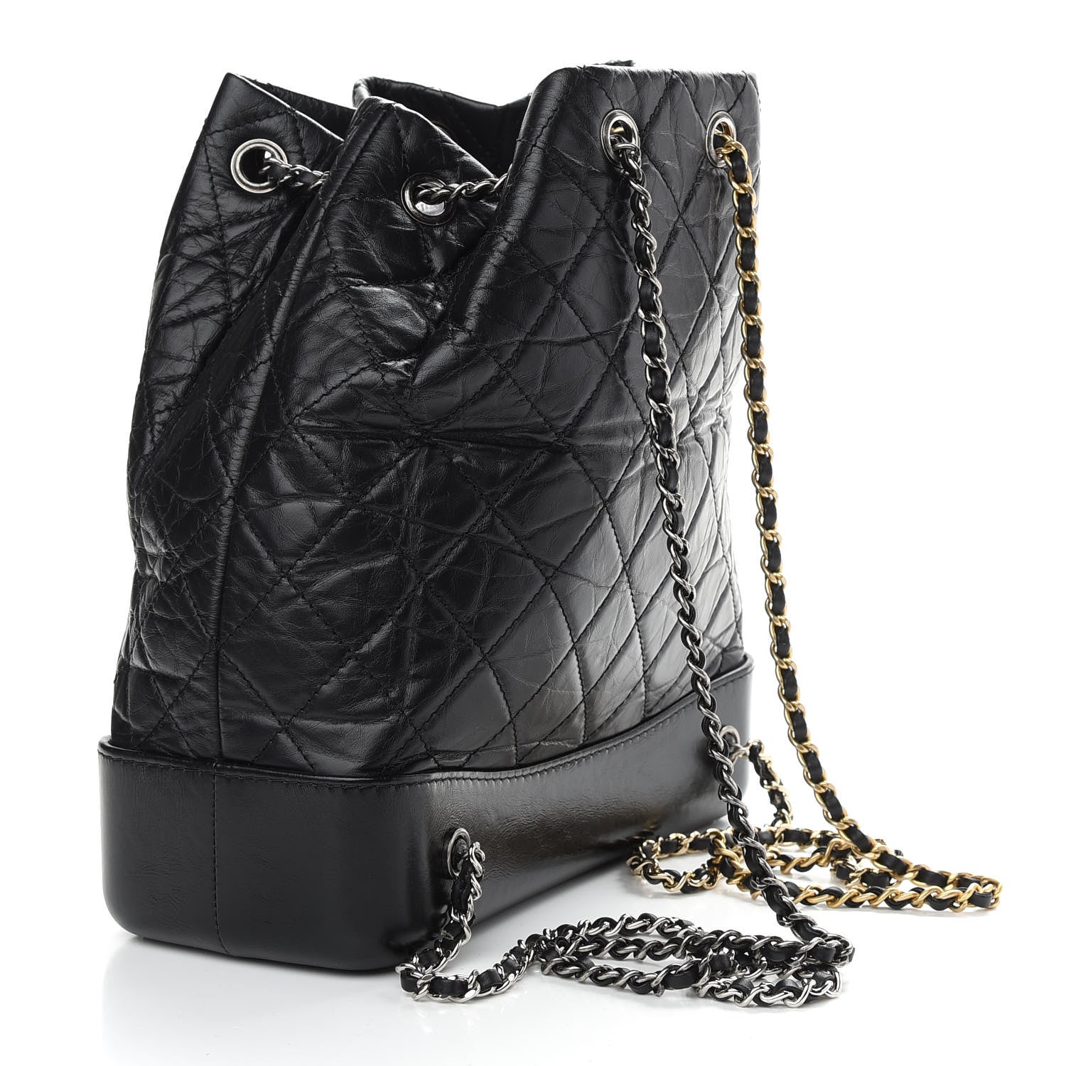 Chanel Aged Calfskin Quilted Small Gabrielle Backpack Black 3 of 9