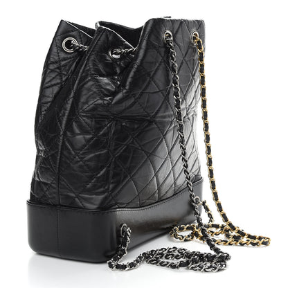 Chanel Aged Calfskin Quilted Small Gabrielle Backpack Black 3 of 9