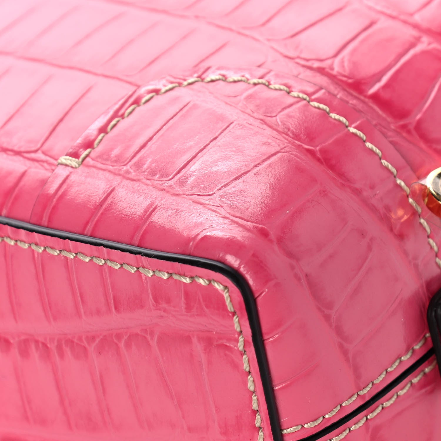 Chloe Crocodile Embossed Mini Daria Chain Bag Hot Pink 10 of 12