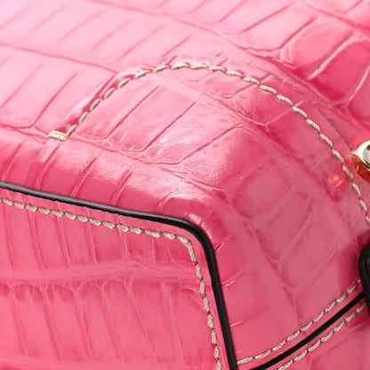 Chloe Crocodile Embossed Mini Daria Chain Bag Hot Pink 10 of 12