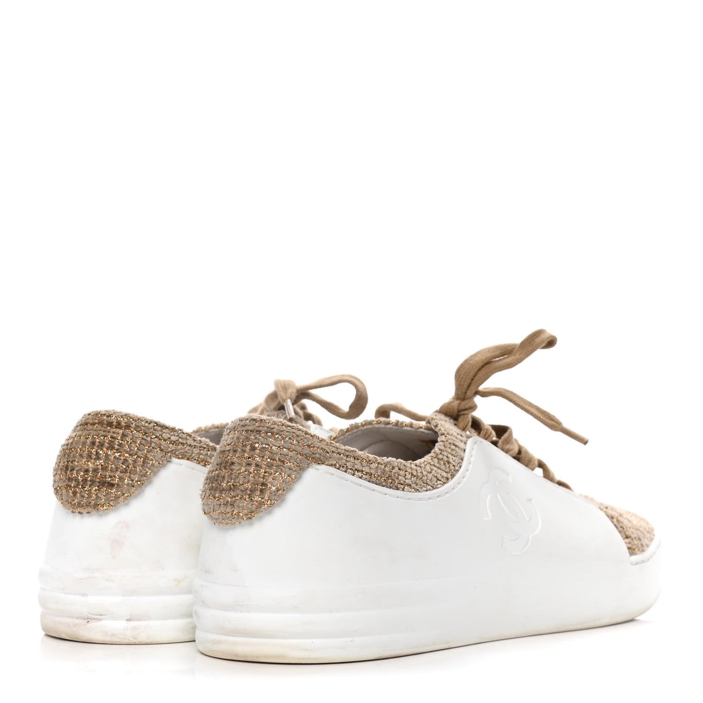Fantasy Tweed Sneakers 40.5 Beige Gold