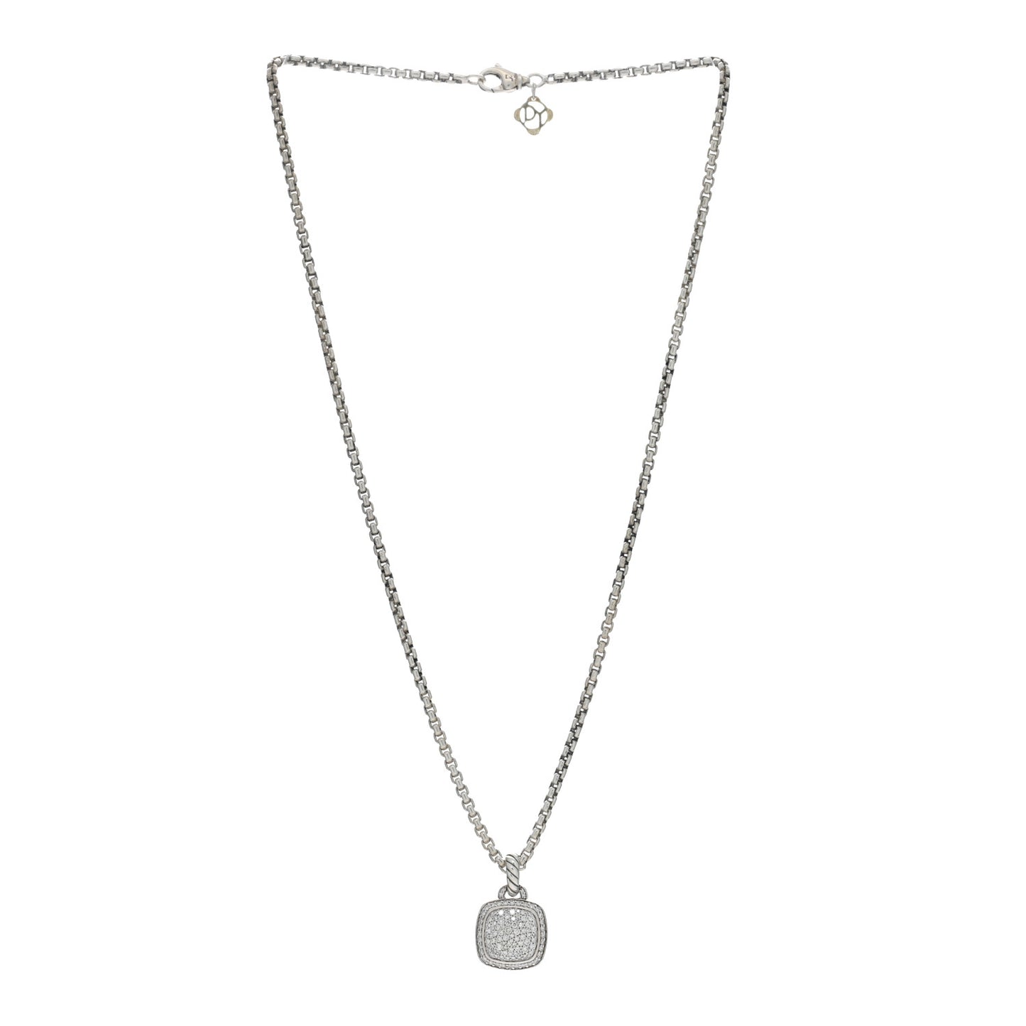 Sterling Silver 14K Yellow Gold Diamond 11mm Albion Pendant Necklace