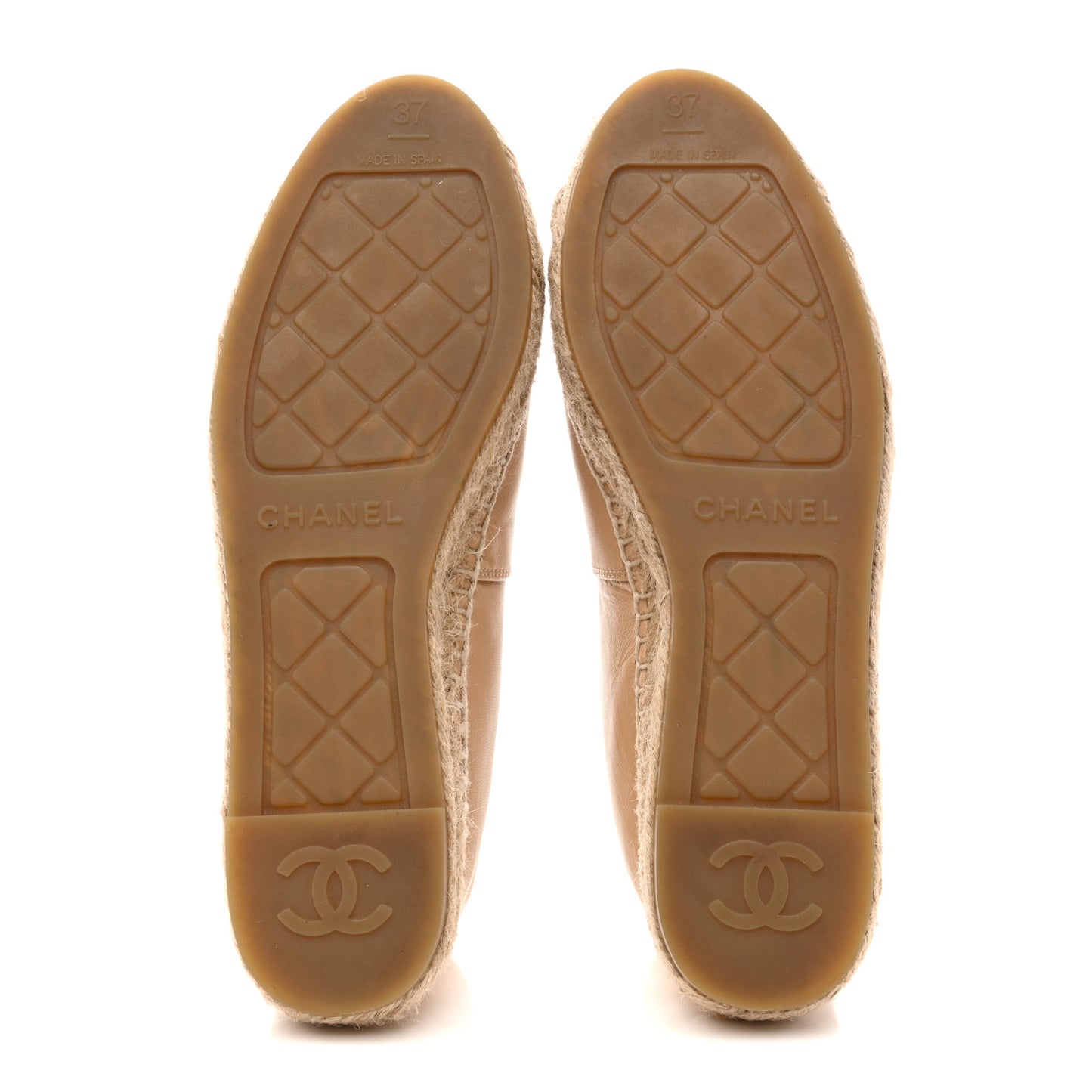 Lambskin CC Espadrilles 37 Beige Black