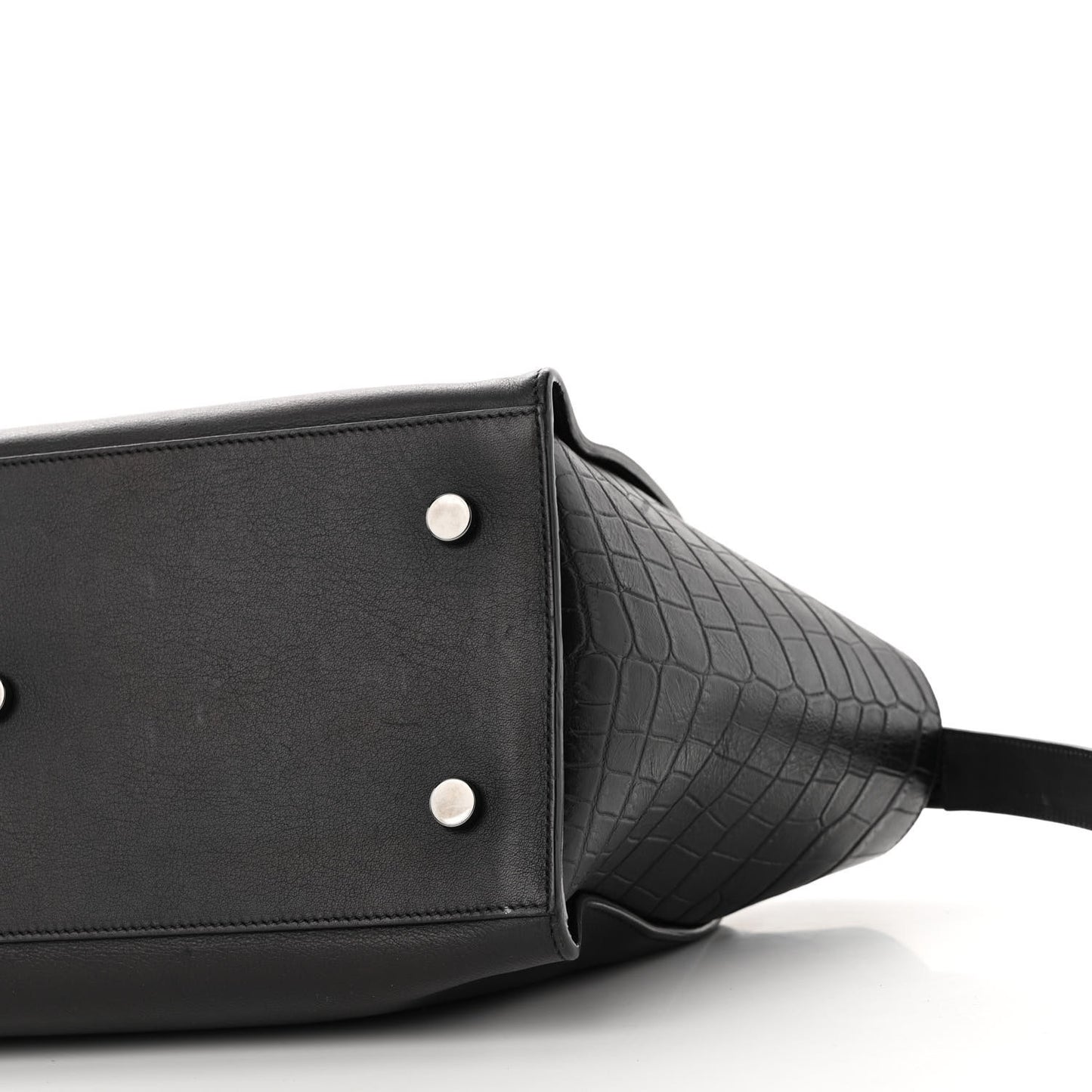 Smooth Calfskin Crocodile Embossed Small Monogram Downtown Cabas Black