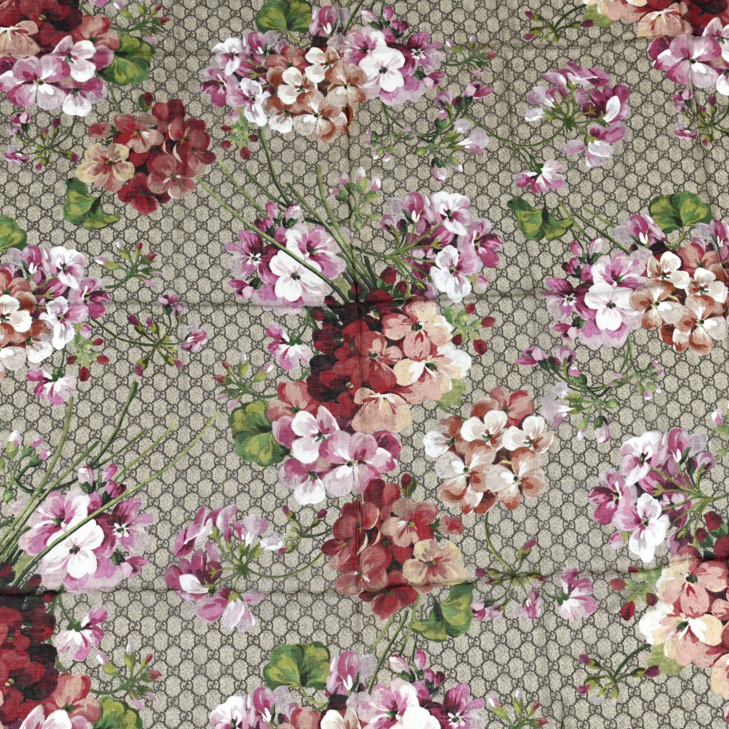 Gucci Modal Silk GG Monogram Gery Square Scarf Lacquer Light Brown 3 of 5
