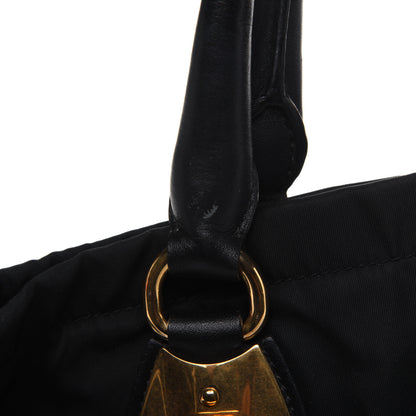 Prada Tessuto Nylon Soft Calf Tote Black 46 of 53