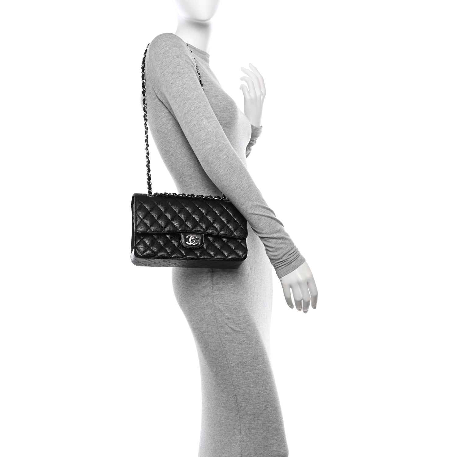 Chanel Caviar Quilted Medium Double Flap Black 2 of 11