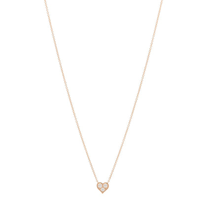 Tiffany 18K Rose Gold Diamond Heart Pendant Necklace 1 of 4