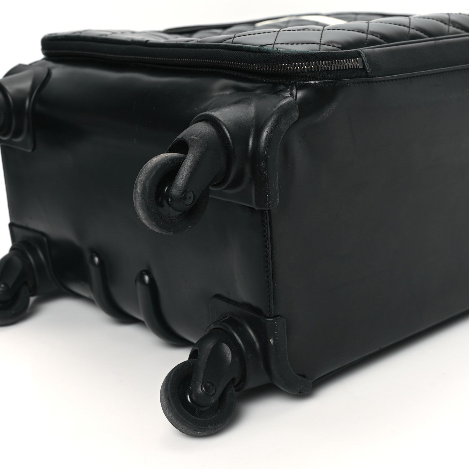 Chanel Vinyl Calfskin Quilted Coco Case Trolley Rolling Luggage Black 8 of 12