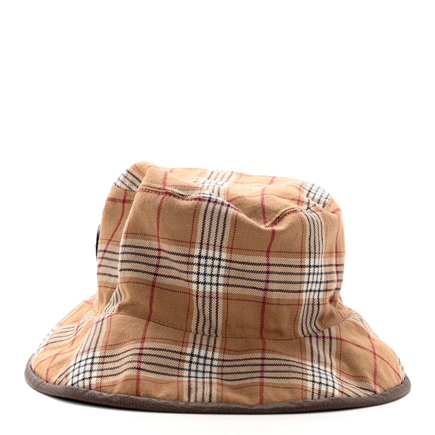Monogram Plaid Bob Double Back Reversible Bucket Hat Beige