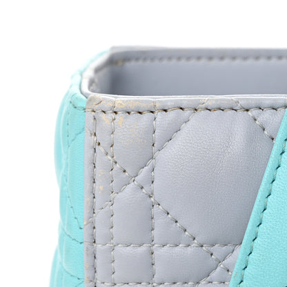 Christian Dior Lambskin Cannage Large Lady Dior Grey Turquoise 11 of 13