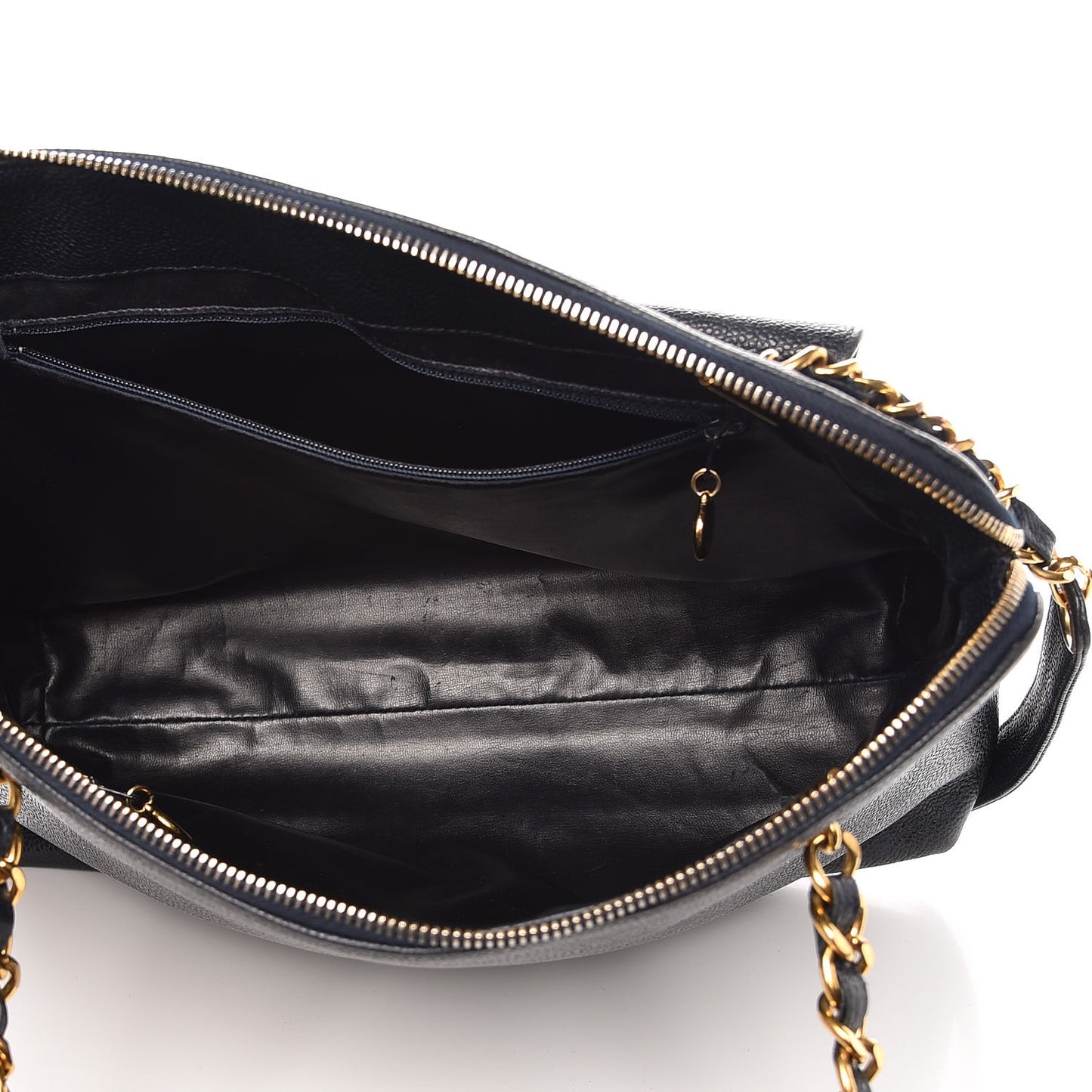 Caviar CC Shoulder Bag Navy Blue