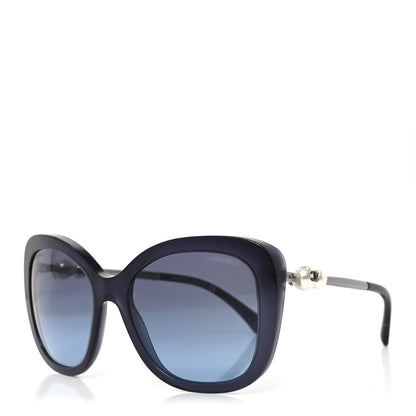 Chanel Acetate Butterfly Winter Pearl Sunglasses 5339-H Navy 1 of 7