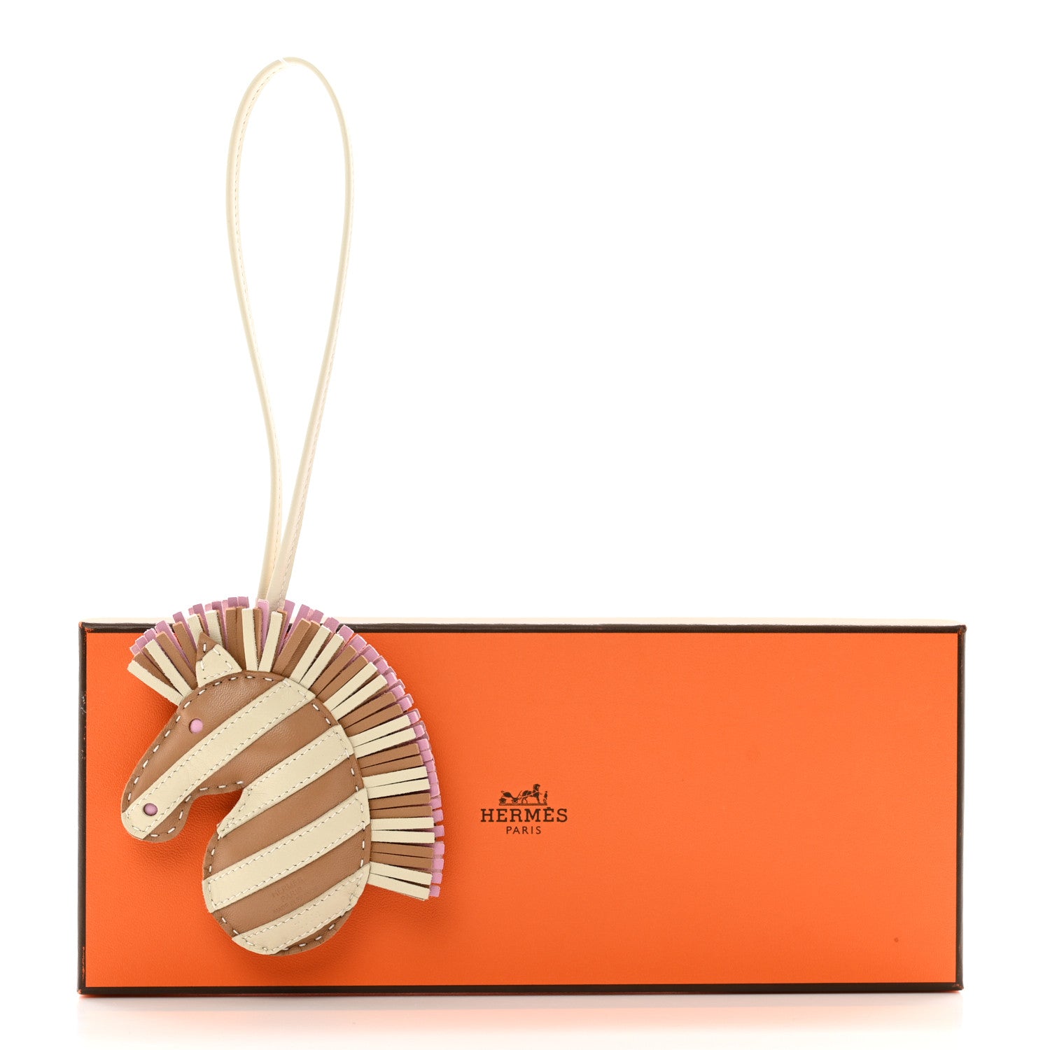 Hermes Milo Lambskin Geegee Savannah Bag Charm Craie Sesame Mauve Sylvestre 5 of 5