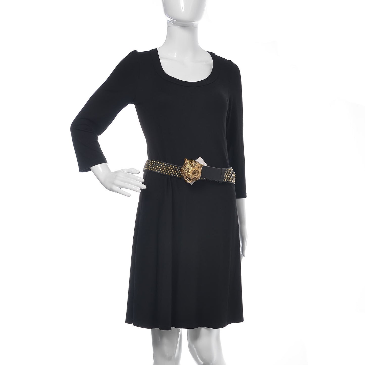 Calfskin Studded Feline Belt 110 44 Black
