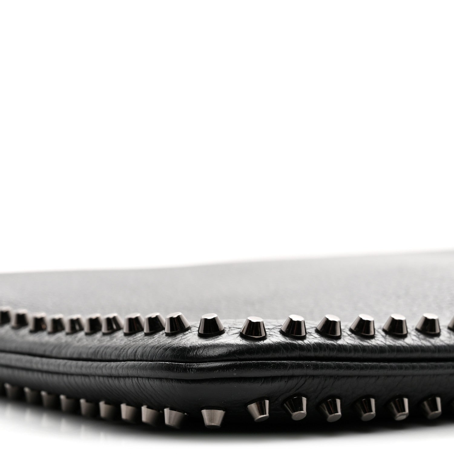 Christian Louboutin Calfskin Studded Loubiposh Clutch Black 7 of 8