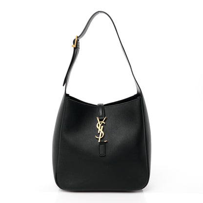 Saint Laurent Smooth Calfskin Small Le 5 A 7 Soft Hobo Black 1 of 9