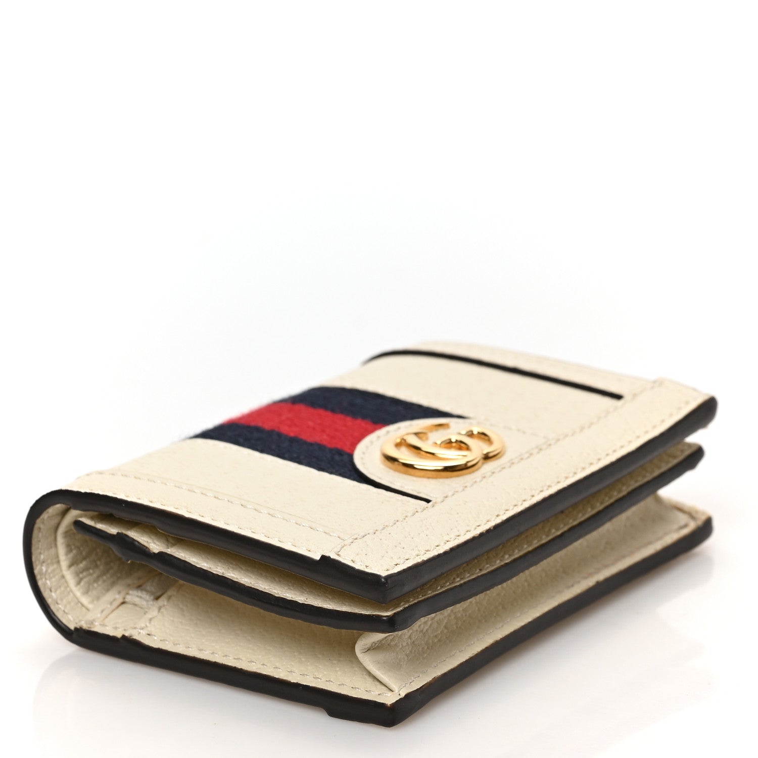 Gucci Textured Calfskin Web Ophidia Card Case Mystic White 3 of 6
