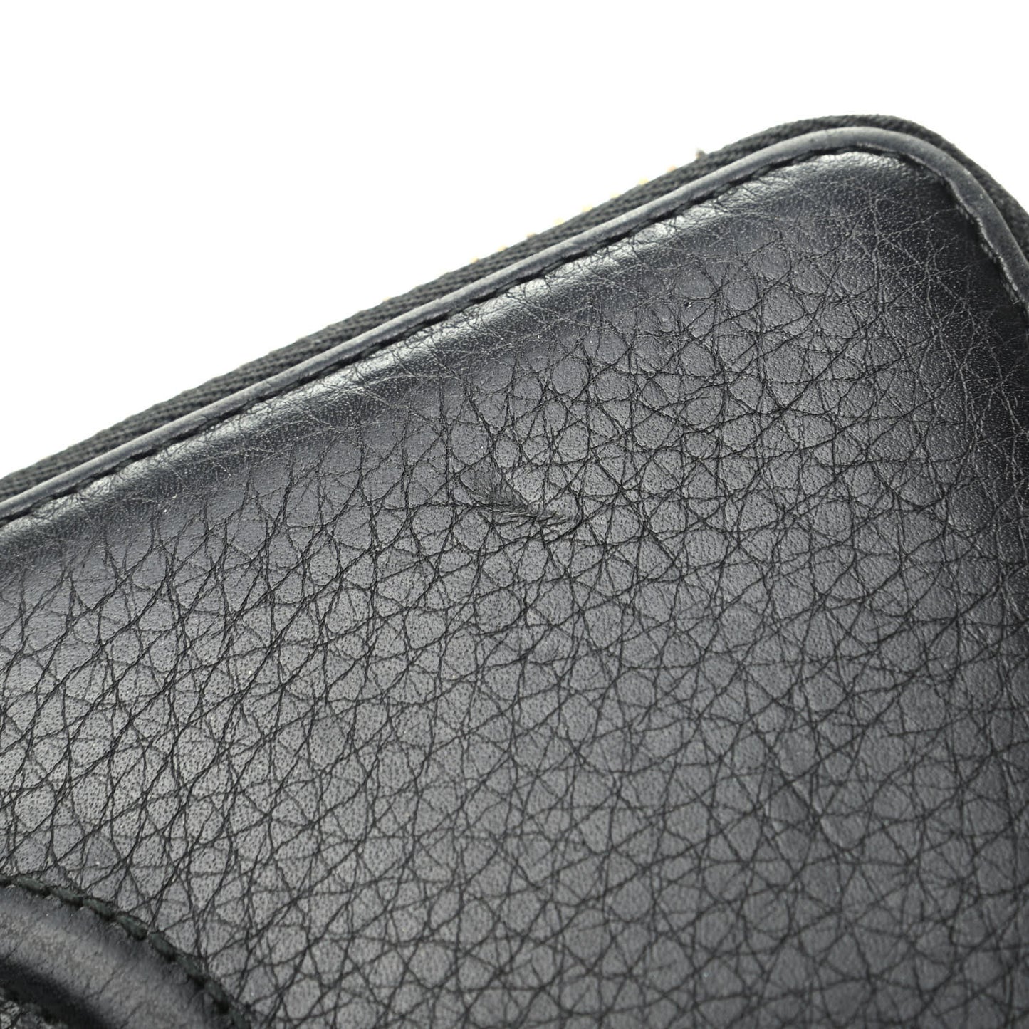 Pebbled Calfskin Soho Zip Around Wallet Black