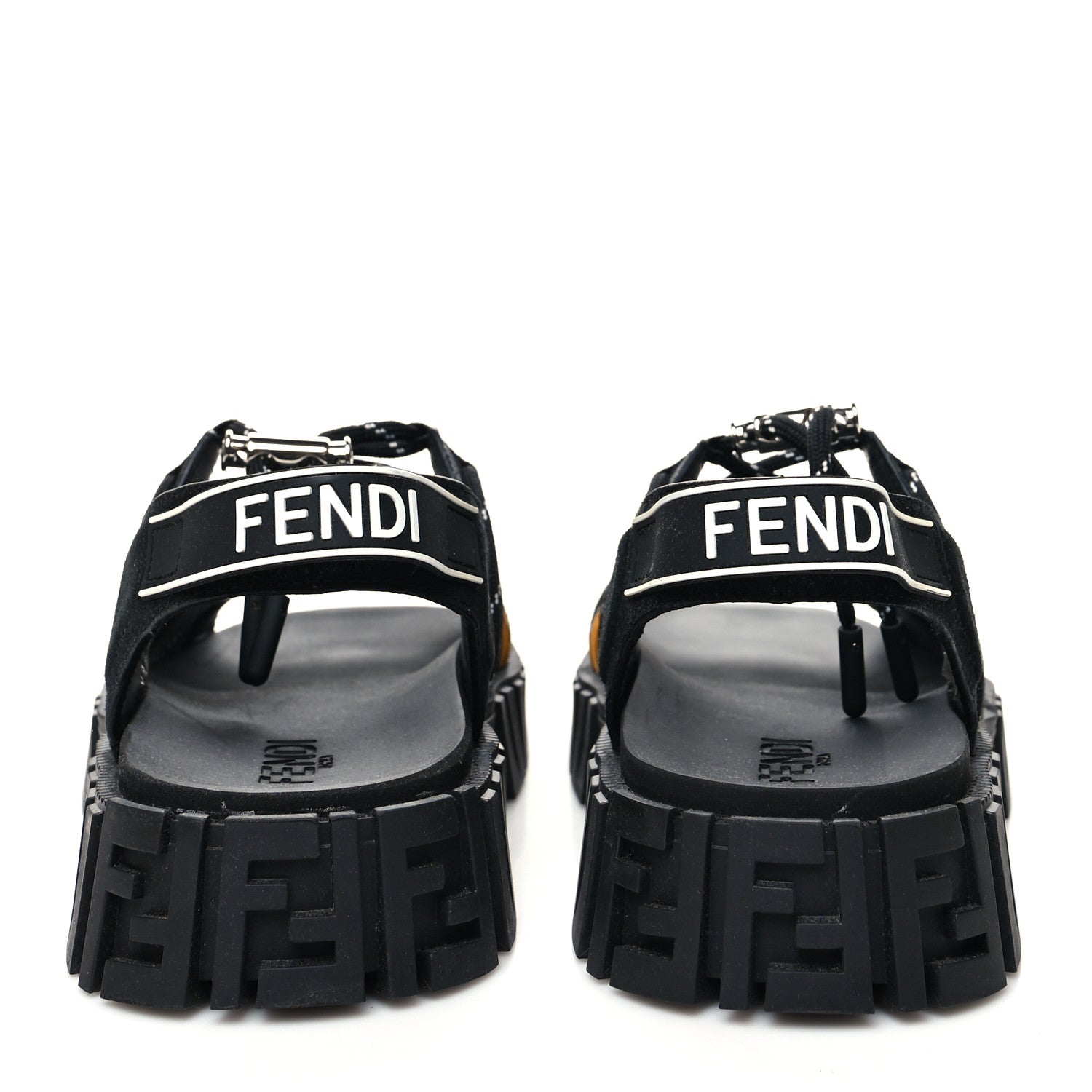 Fendi Technical Fabric Jacquard Mesh FF Mens Fendi Force Slingback Sandals 6 Black Grigio 5 of 10