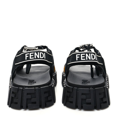 Fendi Technical Fabric Jacquard Mesh FF Mens Fendi Force Slingback Sandals 6 Black Grigio 5 of 10