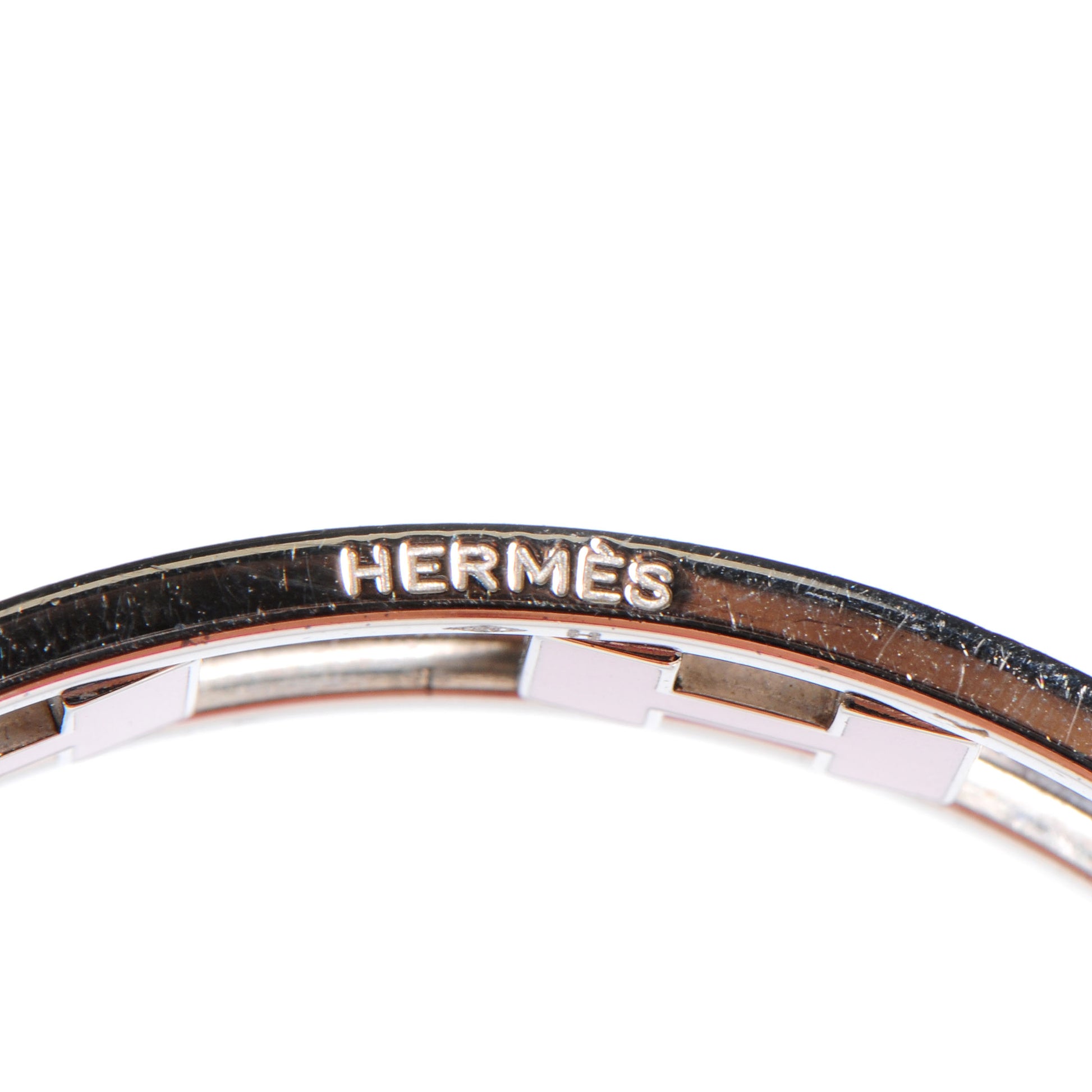 Hermes Reversible H Bracelet Pink and Silver 5 of 6