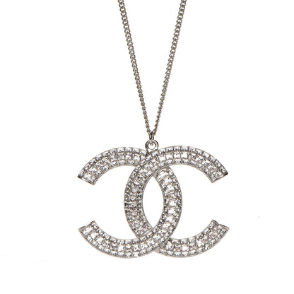 Chanel Baguette Crystal Large CC Necklace Silver 4 of 7